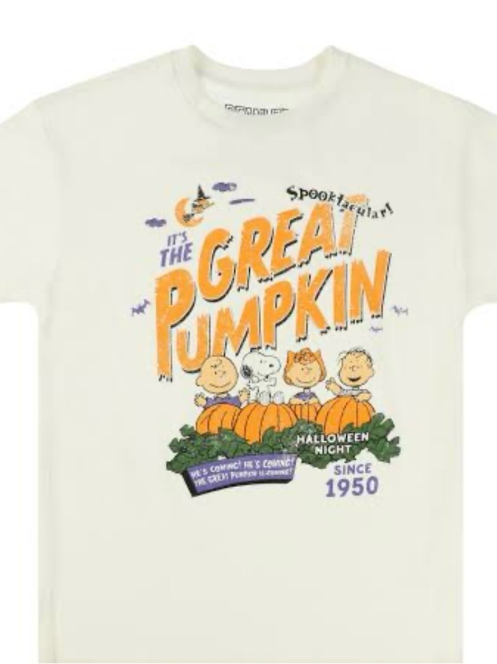 #3317**Peanuts The Great Pumpkin Graphic Tee - White